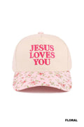 Jesus Loves You Hat - Floral