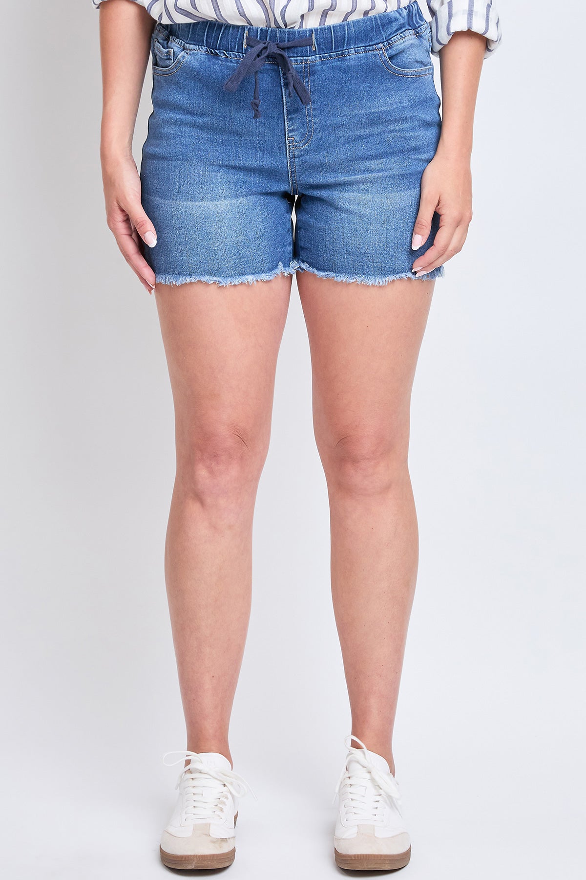 Missy Frayed Hem Jogger Shorts