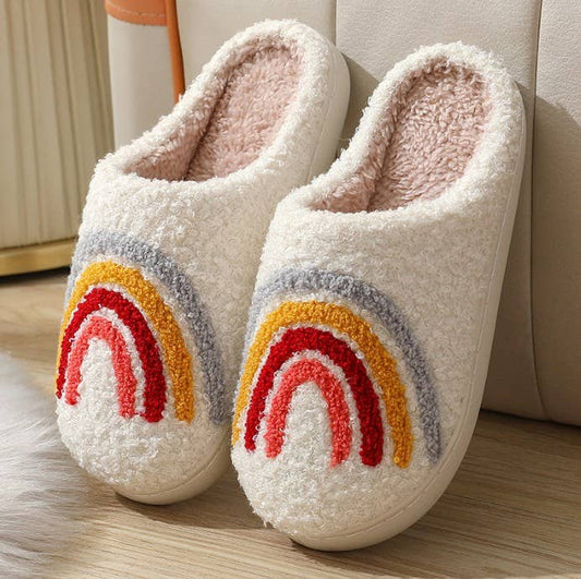 Plush Rainbow Slippers