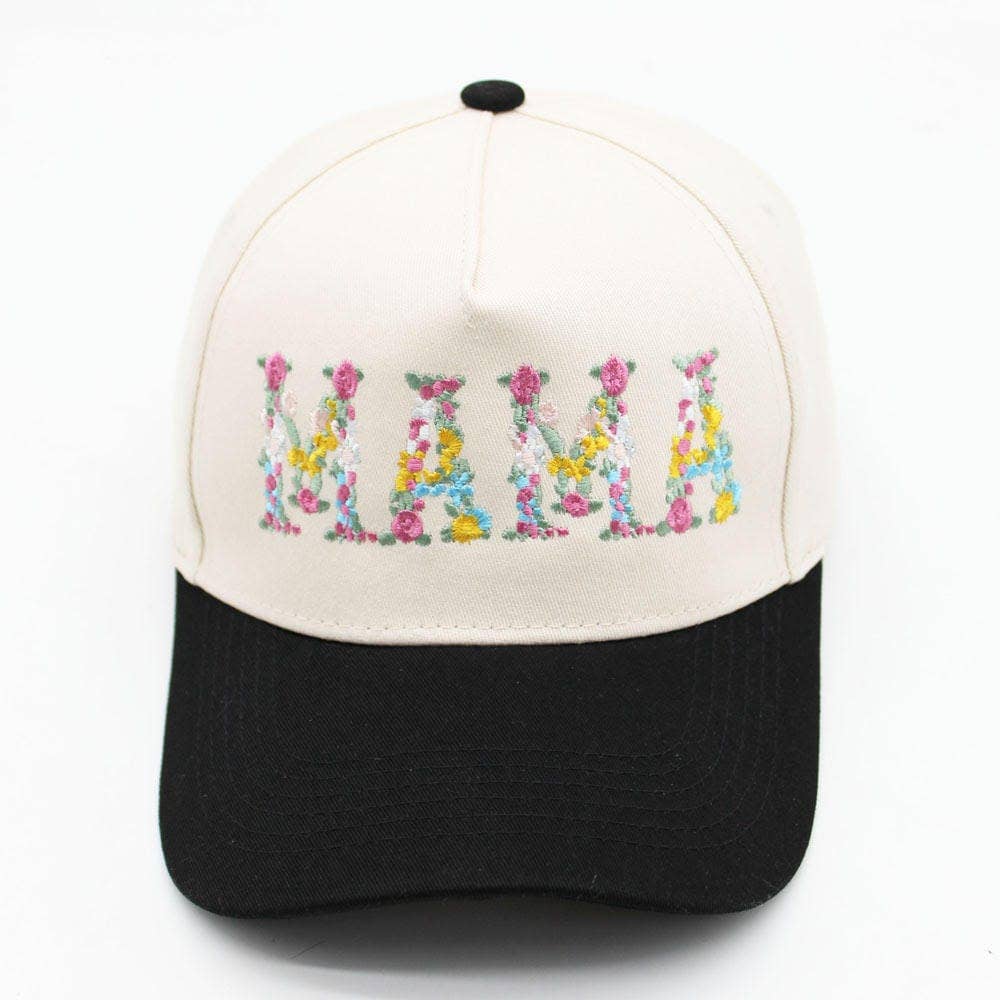 Floral Mama Embroidered Trucker Hat