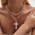 Chunky Cross Layered Necklace