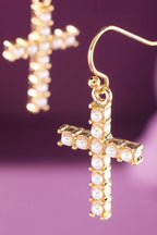 Pearl Cross Earring