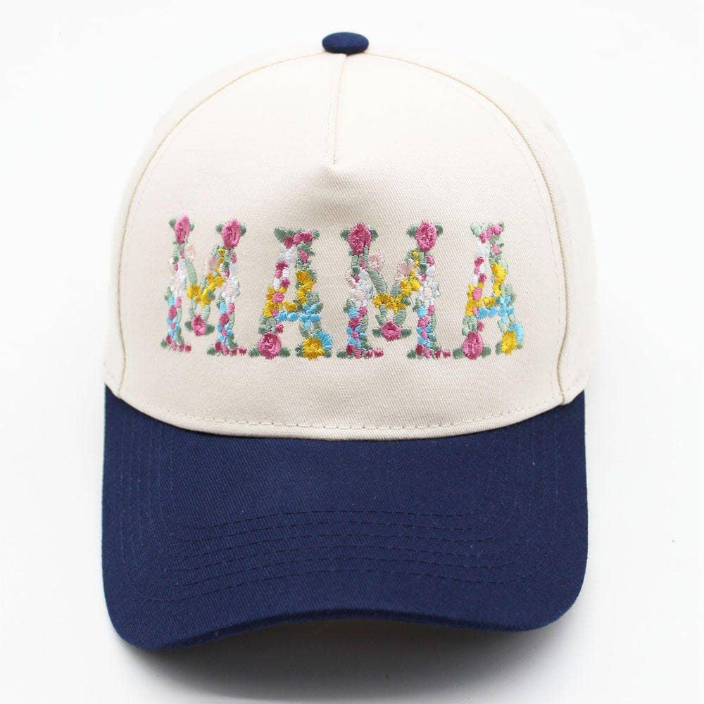 Floral Mama Embroidered Trucker Hat