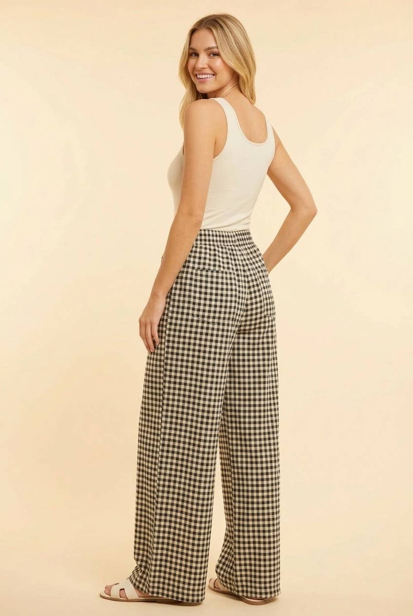 Check Please Wide Leg Pants