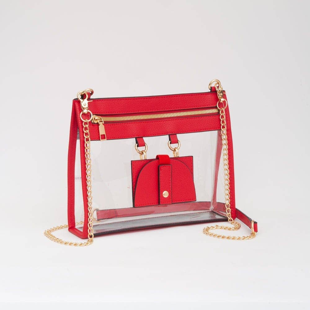 Clear Crossbody Bag With Sunglasses Holder