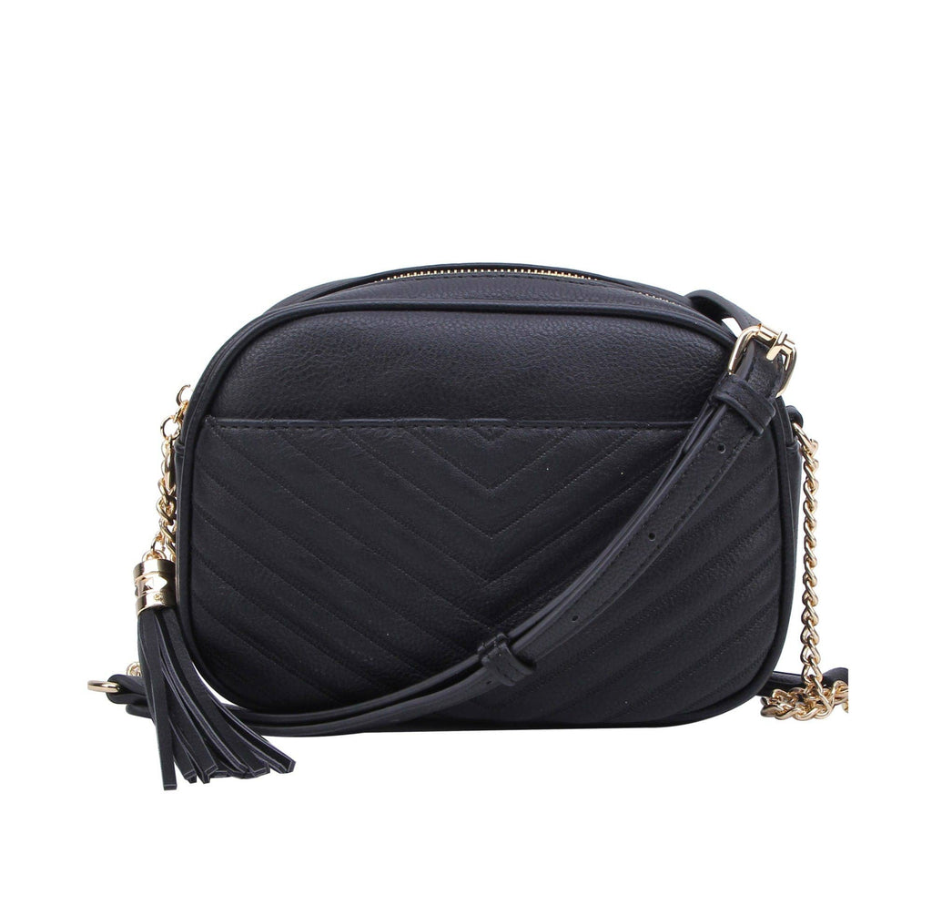 Lindsay Double Zip Chevron Crossbody Bag