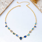 Ombré Sapphire-Hued Crystal Necklace