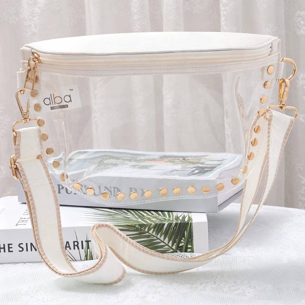 Lorna Clear Studded Crossbody Bag