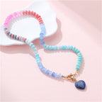 Natural Stone & Glass Bead Necklace