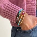Multi-Color Glass Beaded Bracelet Set