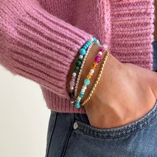 Multi-Color Glass Beaded Bracelet Set