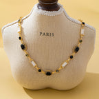 Geometric Black Crystal Necklace
