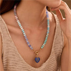Natural Stone & Glass Bead Necklace