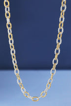 Two-Tone Textured Link Chain Necklace