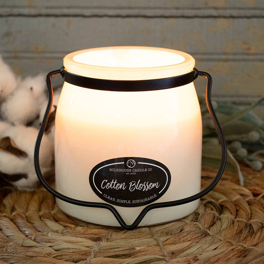 16 oz Butter Jar Candle: Cotton Blossom