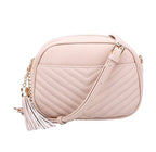 Lindsay Double Zip Chevron Crossbody Bag