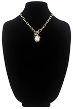 Pearl & Cross Toggle Chain Necklace