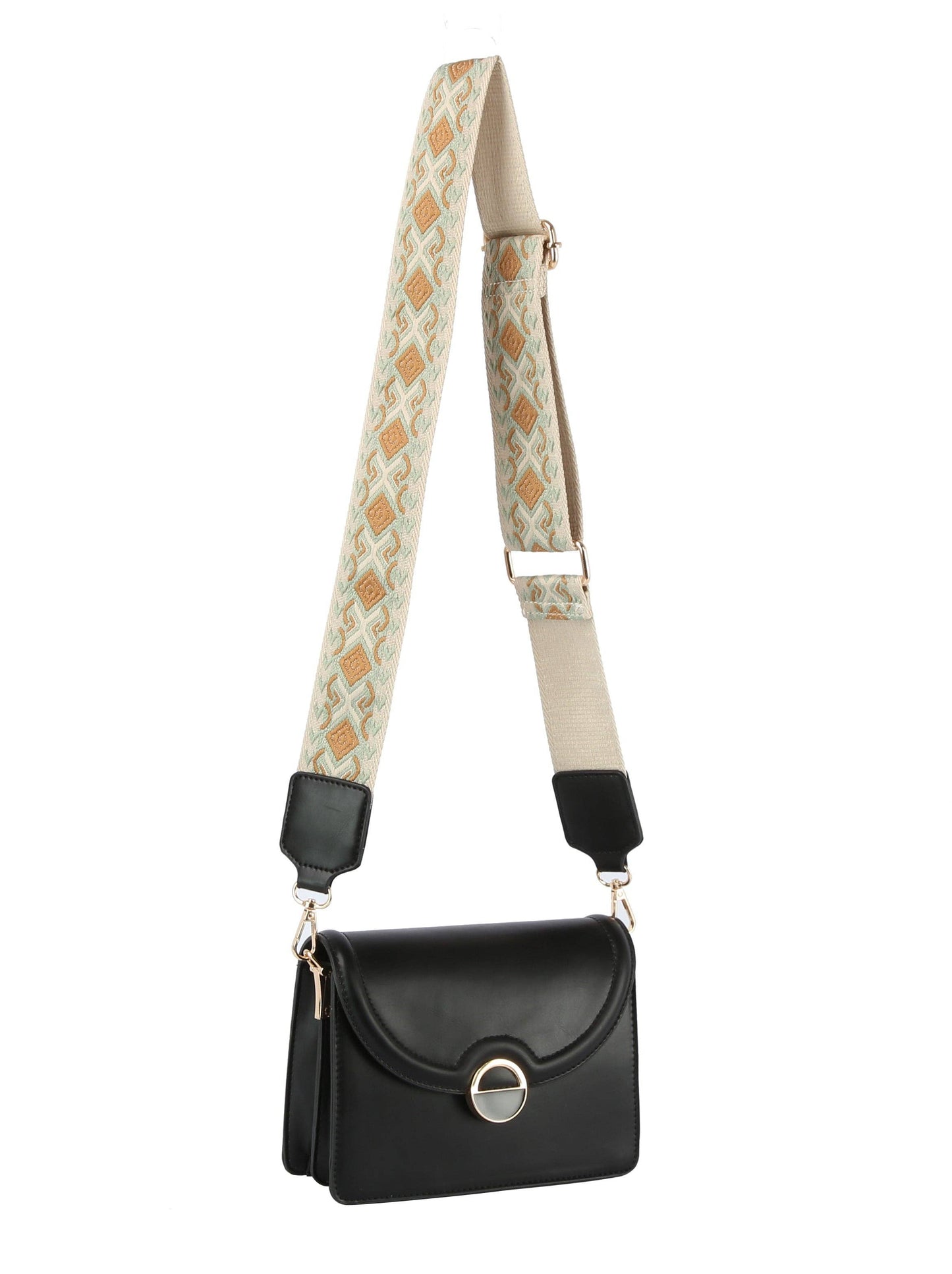 Felicia Flap Over Crossbody with Guitar Strap