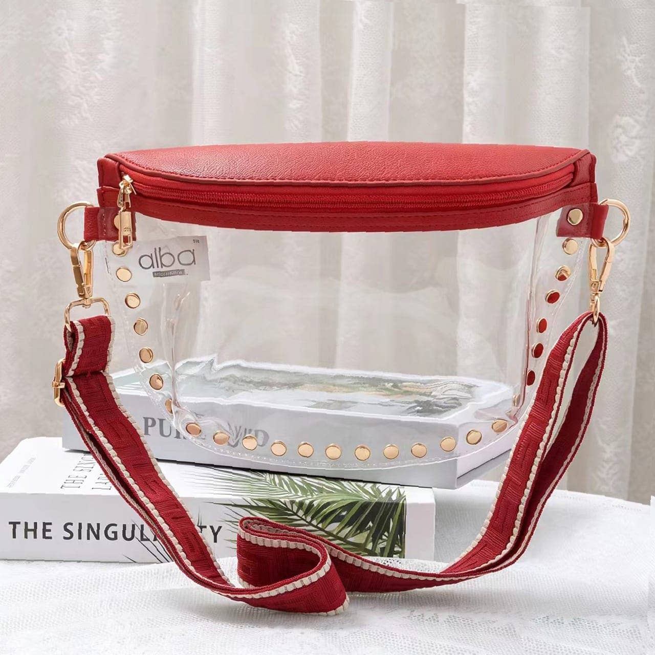 Lorna Clear Studded Crossbody Bag