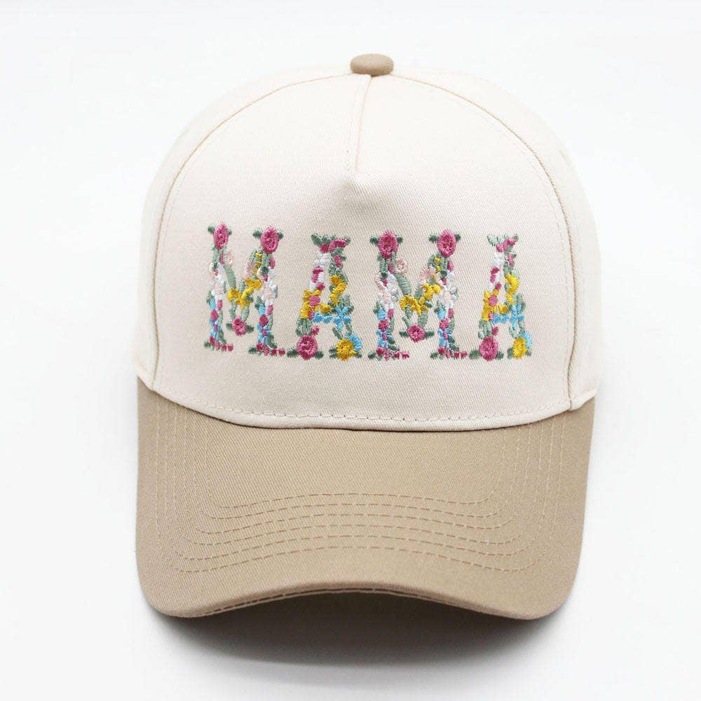 Floral Mama Embroidered Trucker Hat