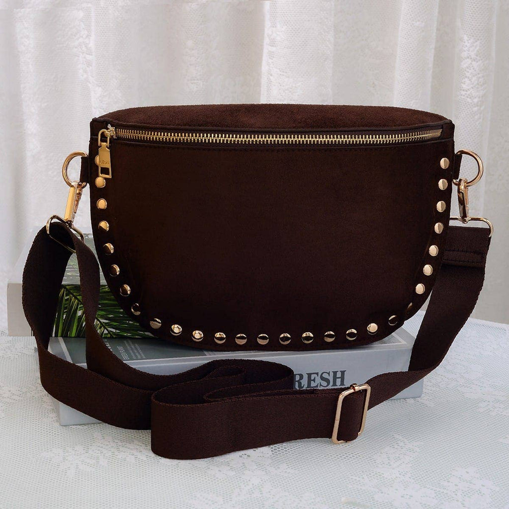 Carina Suede Studded Crossbody Bag