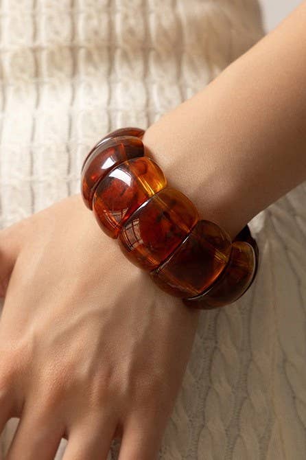 Color-Block Acrylic Stretch Bracelet