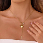 Gold & Cross Y Necklace