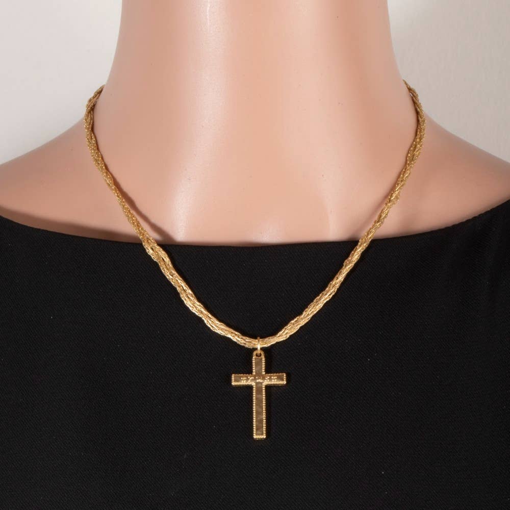 Multi Chain Cross Pendant Necklace
