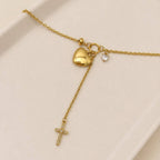 Gold & Cross Y Necklace