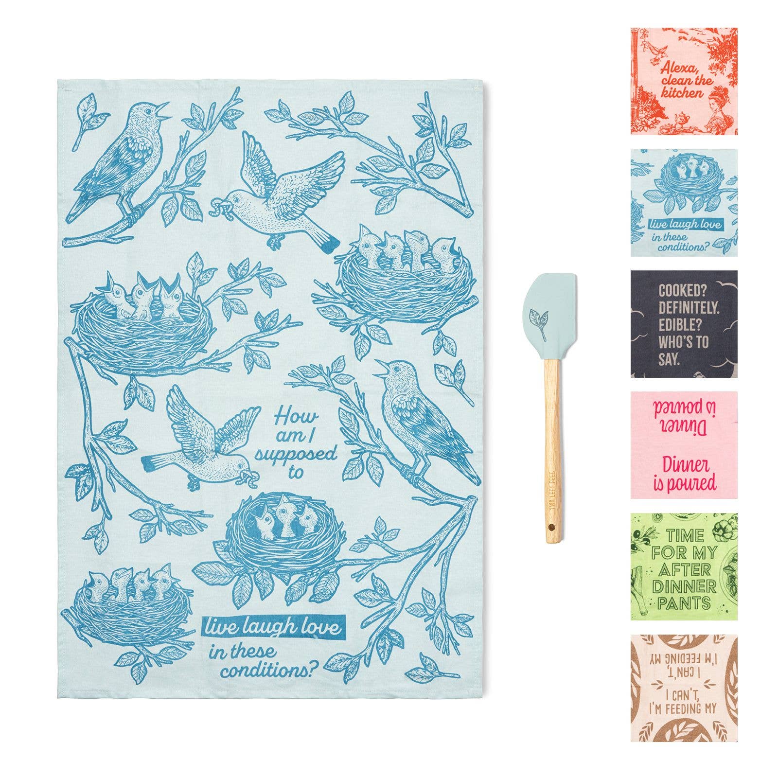 Two Left Feet The Reluctant Chef Tea Towel & Spatula Set