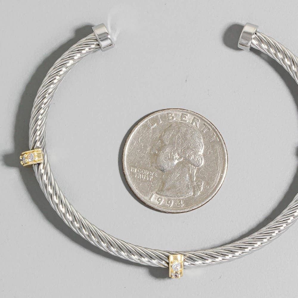 Two Tone Rope Cuff Bracelet