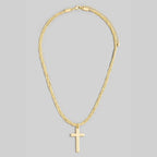 Multi Chain Cross Pendant Necklace