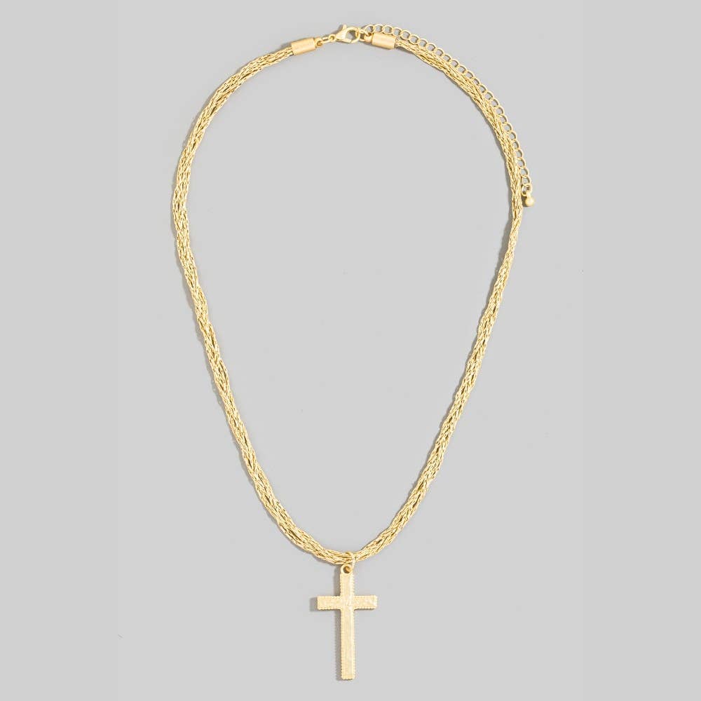 Multi Chain Cross Pendant Necklace