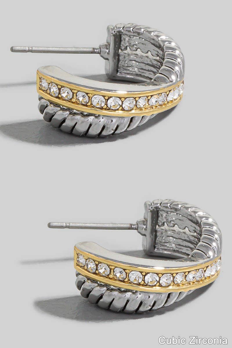 Two Tone Layered Hoop Earrings