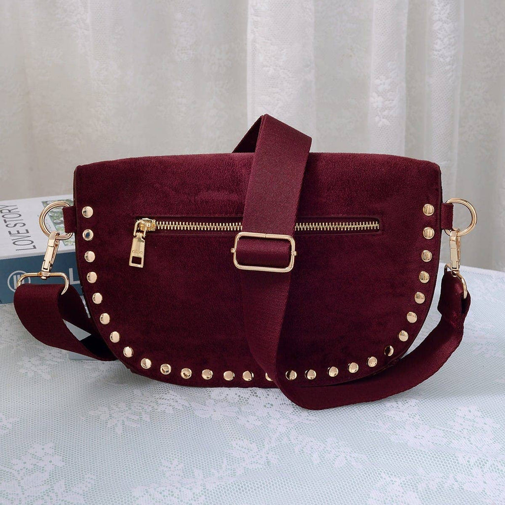 Carina Suede Studded Crossbody Bag