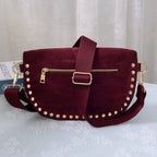 Carina Suede Studded Crossbody Bag