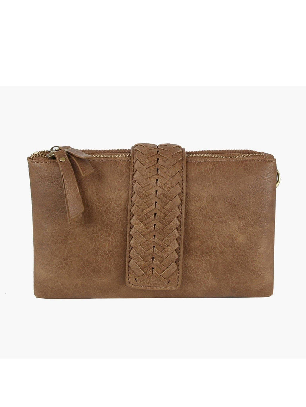 Women's Two-Compartment Crossbody Bag with Braid Detail