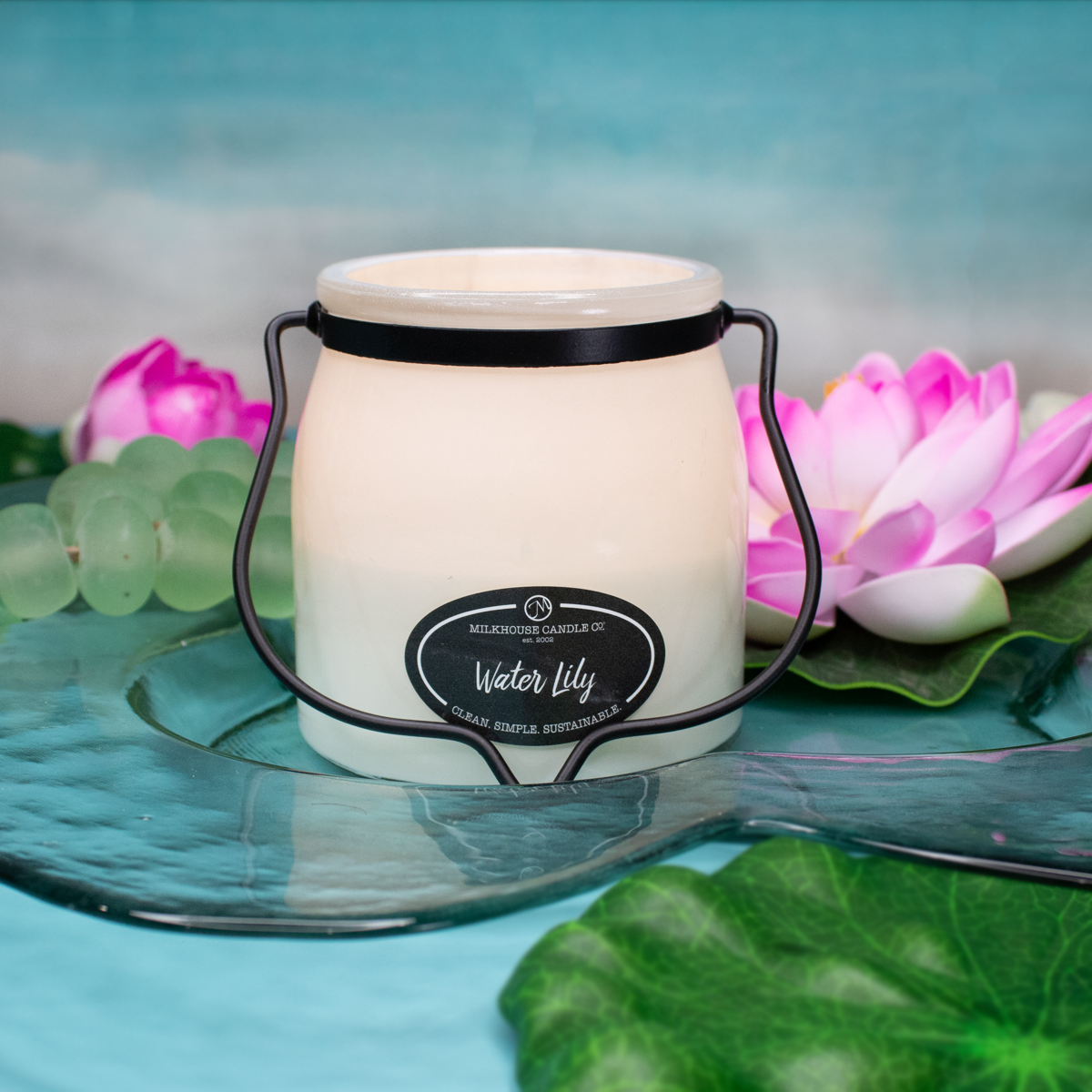 16 oz Butter Jar Candle: Water Lily