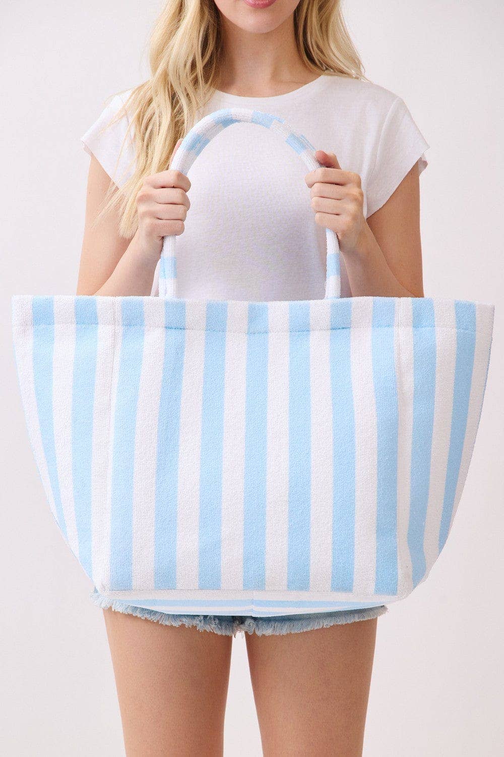 Striped Terry Beach Tote Bag