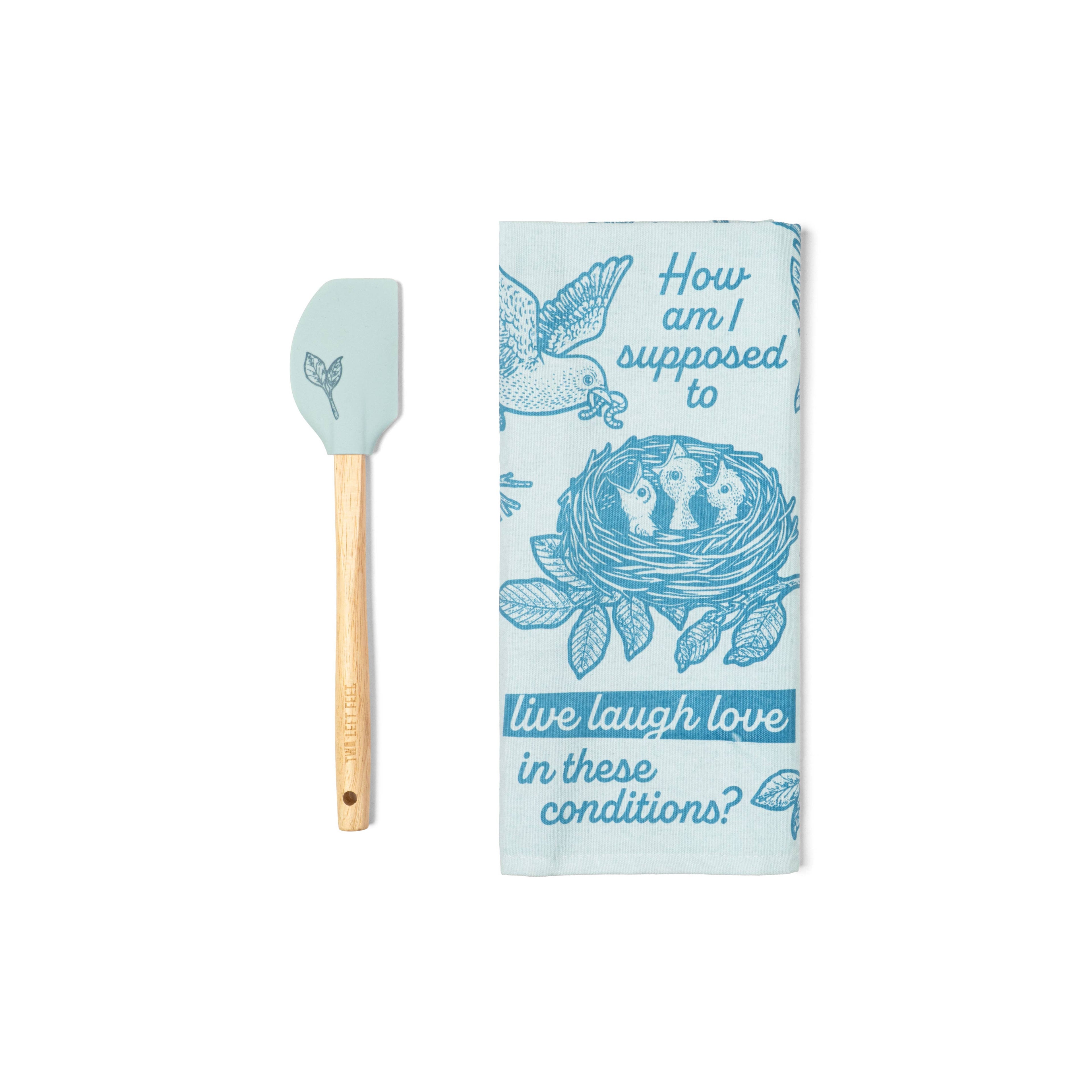 Two Left Feet The Reluctant Chef Tea Towel & Spatula Set