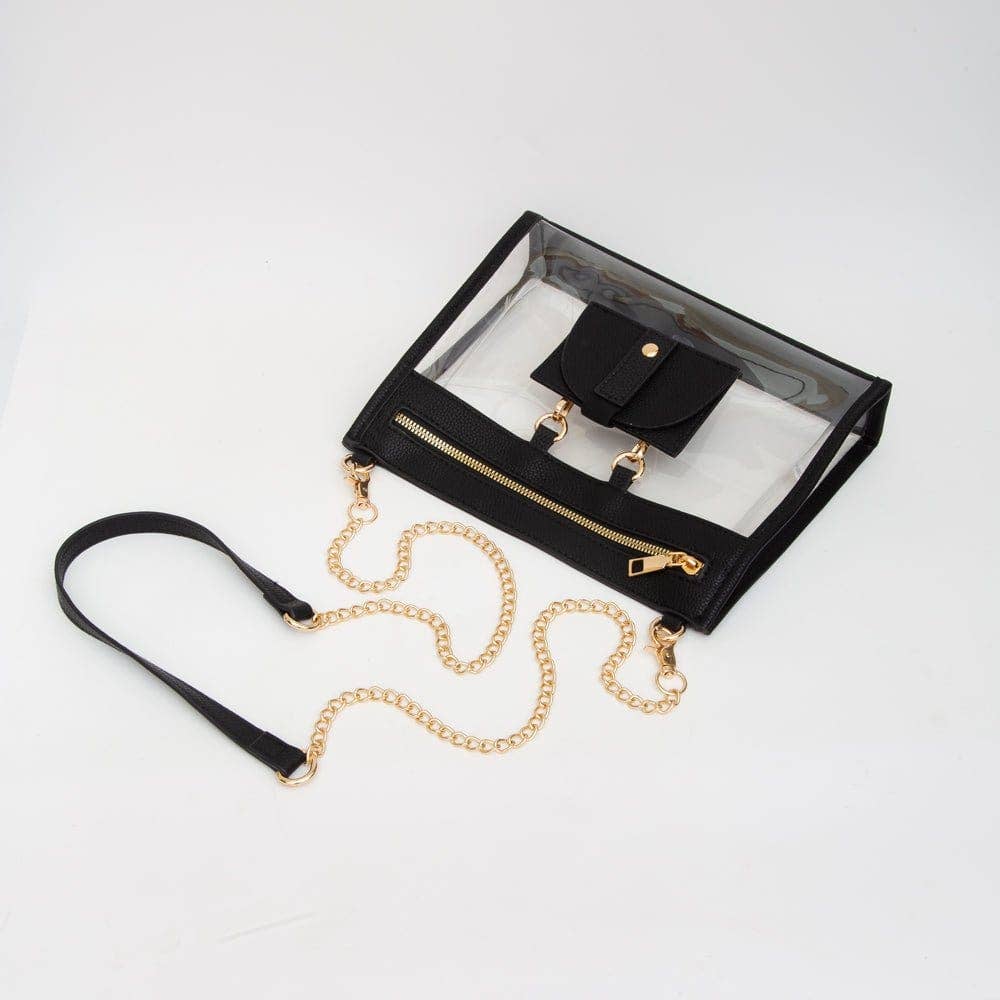 Clear Crossbody Bag With Sunglasses Holder