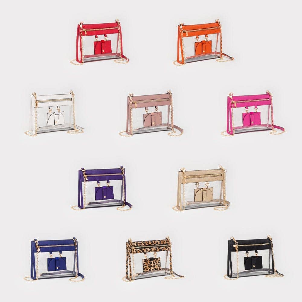 Clear Crossbody Bag With Sunglasses Holder