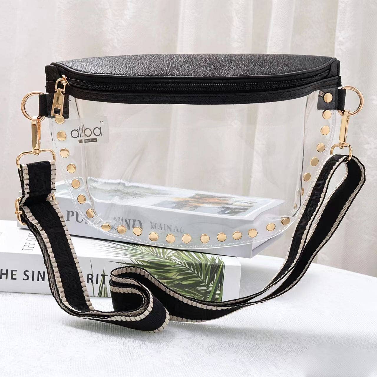 Lorna Clear Studded Crossbody Bag
