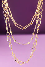 3-Layer Multi-Link Gold Necklace