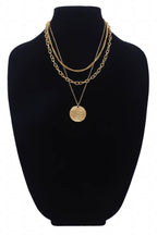 Vintage Link Necklace with Hammered Pendant