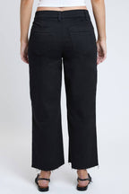 Cropped High-Rise Wide Leg Trouser Pants