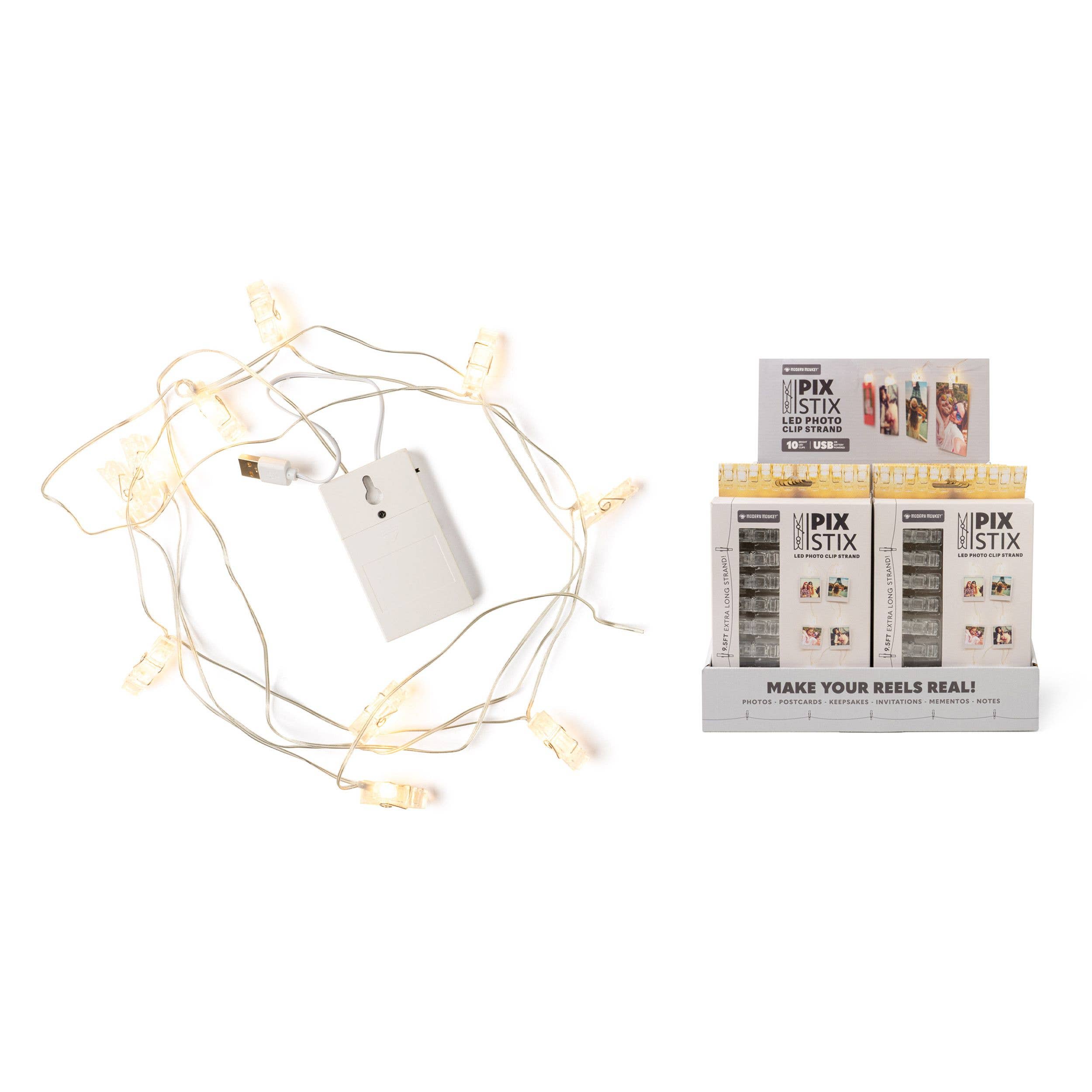 Modern Monkey PIX STIX LED Photo Clip Strand
