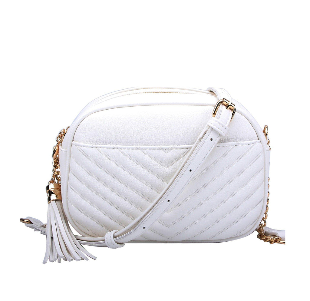 Lindsay Double Zip Chevron Crossbody Bag
