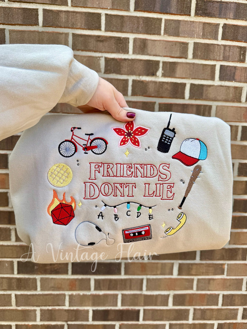 A Vintage Flair Friends Don't Lie Sweatshirt
