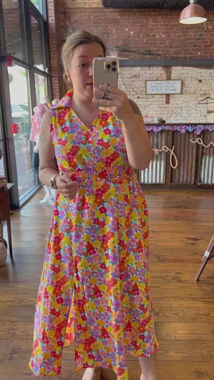 Bloom Bright Midi Dress